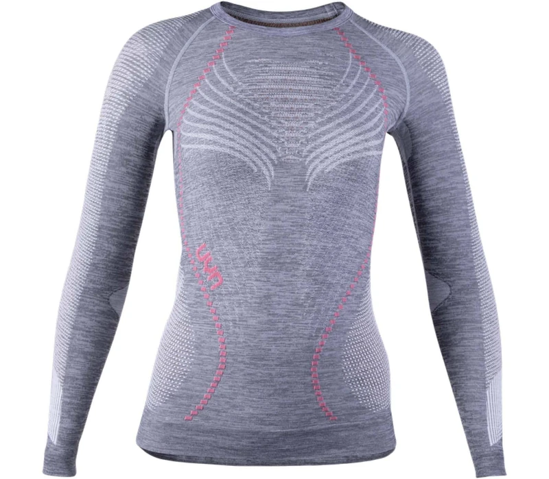 UYN U100023 AMBITYON UW LG_SL. MELANGE T-shirt Women's Gray melange/meat/salmon XS