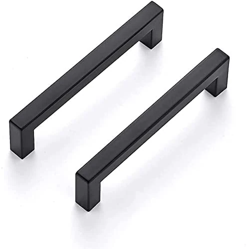 LONTAN 5 Pack Kitchen Cupboard Handles 192mm Hole Centers Black Drawer Handles Drawer Pulls Stainless Steel
