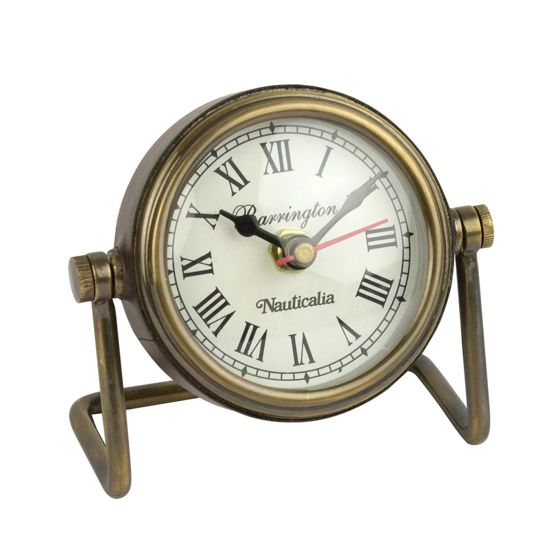 Nauticalia Barrington Pivot Clock, 10 cm, Brass