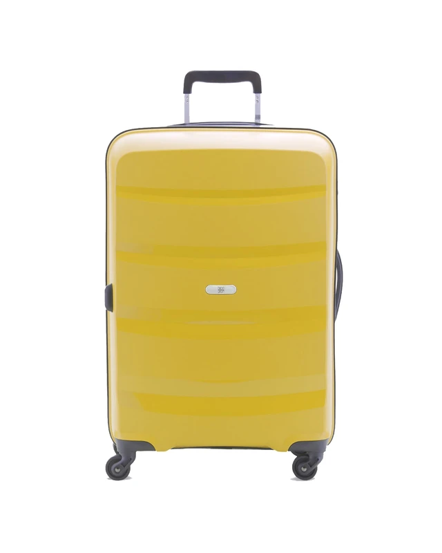 BIBA Trolley Type Travel Suitcase, Carri G CR20 Cabin Suitcase, Trolley Handle, Zip Closure, PP Polypropylene, Lemon Tree, L, Suitcases & Trolleys