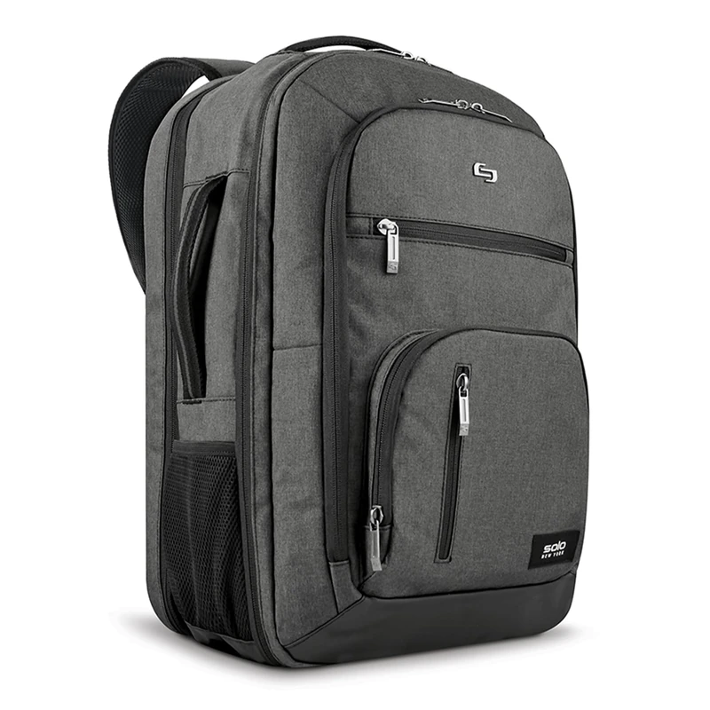 Solo Grand Travel Backpack 17.3", Grey, One Size, Grand Travel Tsa Backpack
