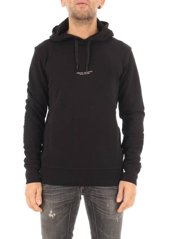 Armani Exchange Pull-over Hooded Sweatshirt With Front Back Logo Hooded sweatshirt,
