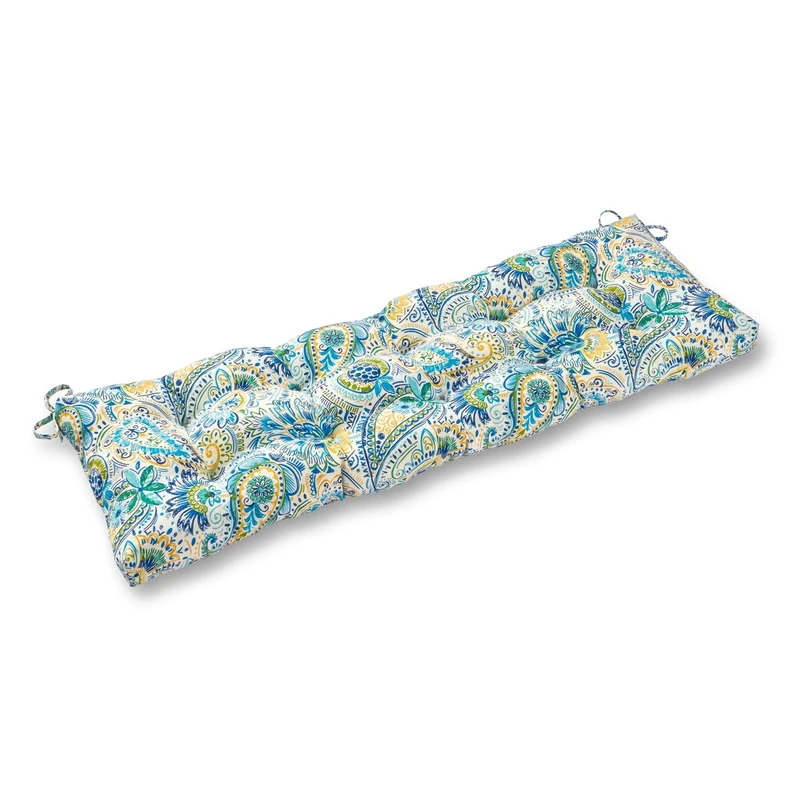 South Pine Porch AM5812-BALTIC 51-inch Outdoor Bench Cushion, Baltic Paisley