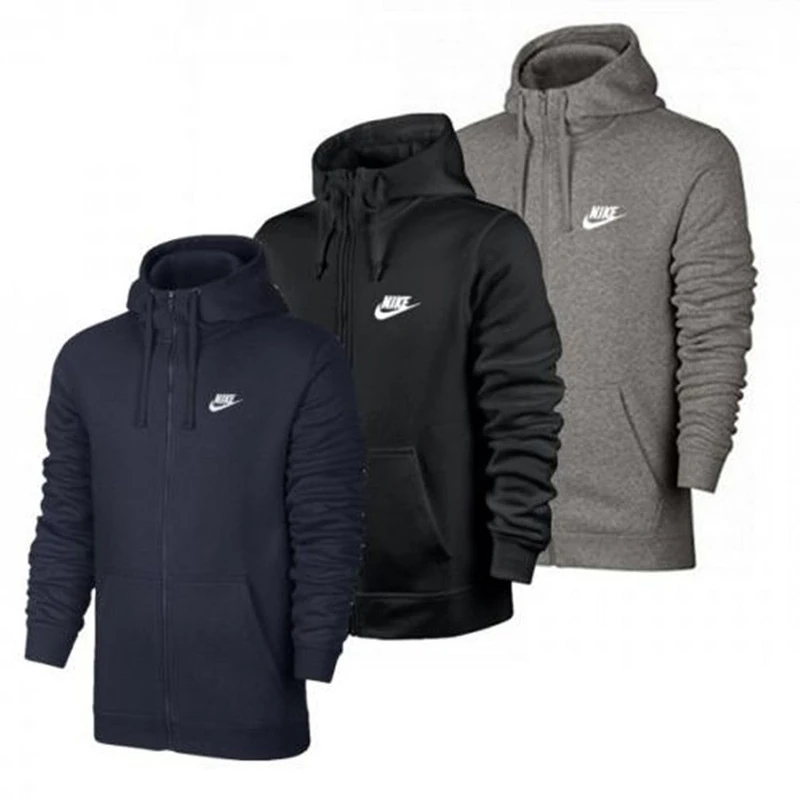 NIKE Men's Sportswear Club Sweatshirt, Black/Black/White, XXL UK