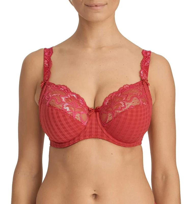 Prima Donna Womens Madison Full Cup Wire Bra Size 34D in Persian Red 83% Polyamide, 17% Elastane