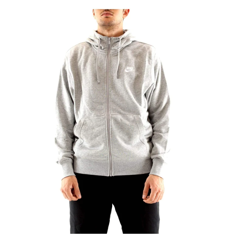 NIKE Men's Sportswear Club Sweatshirt, Dk Grey Heather/Matte Silver/White, S UK