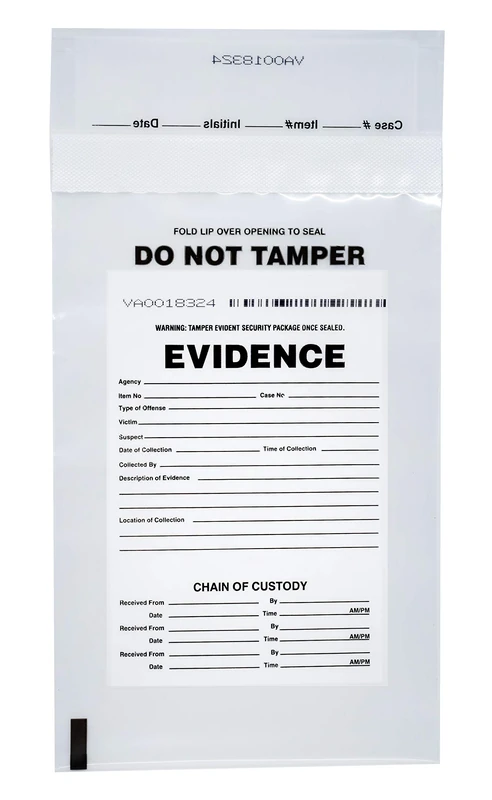 SECUR-PAK 100pk Evidence Bags, 6" x 9" - Premium, Tamper Resistant Bags - Fold Over Sealing Enclosure, Transparent 2.5 Mil Coextruded Polyethylene