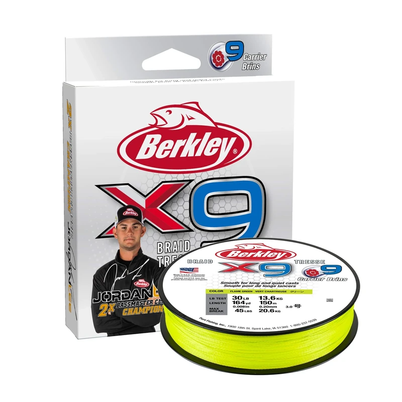 Berkley X9 Braided Fishing Line - 9 Strand Braid Line for Saltwater and Freshwater Fishing
