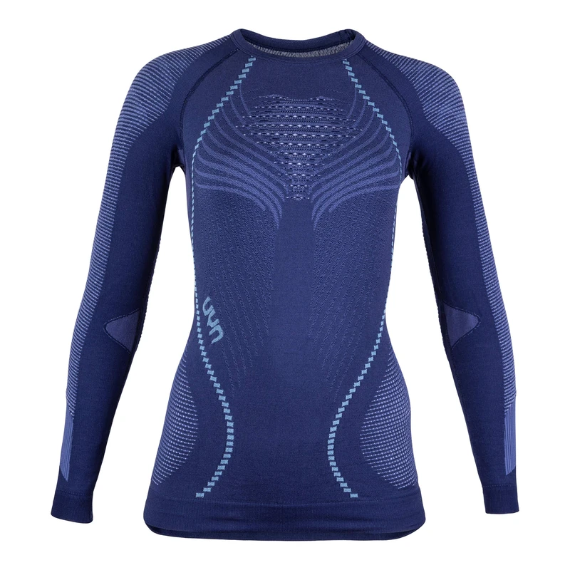 UYN Women's Ambityon Thermal Compression Shirt, Deep Blue/White/Light Blue, L-XL UK