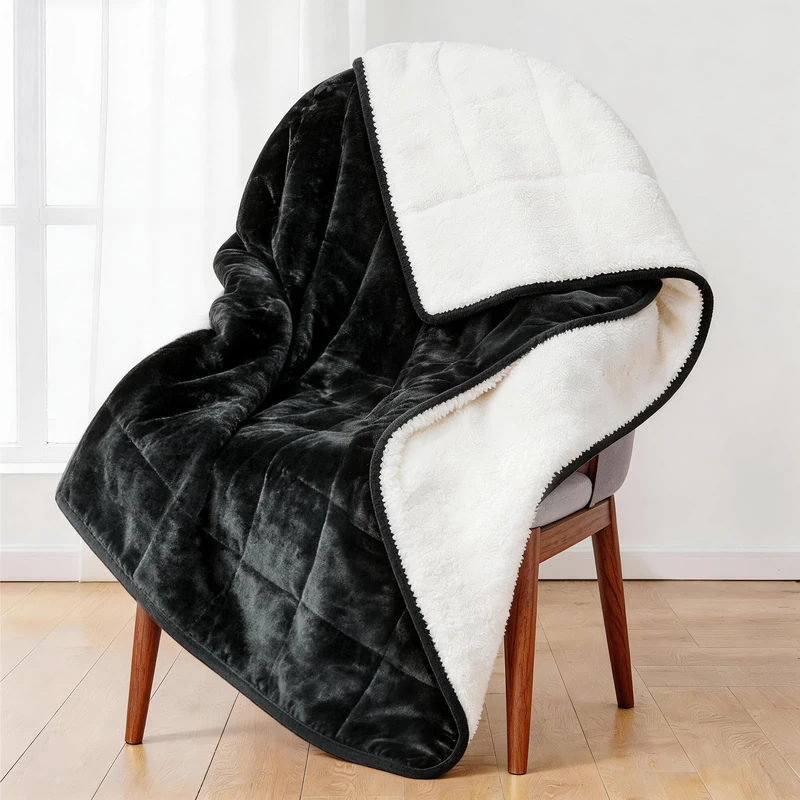Alomidds Weighted Blanket for Adult 12 lbs, 48” x 72”, Dark Grey