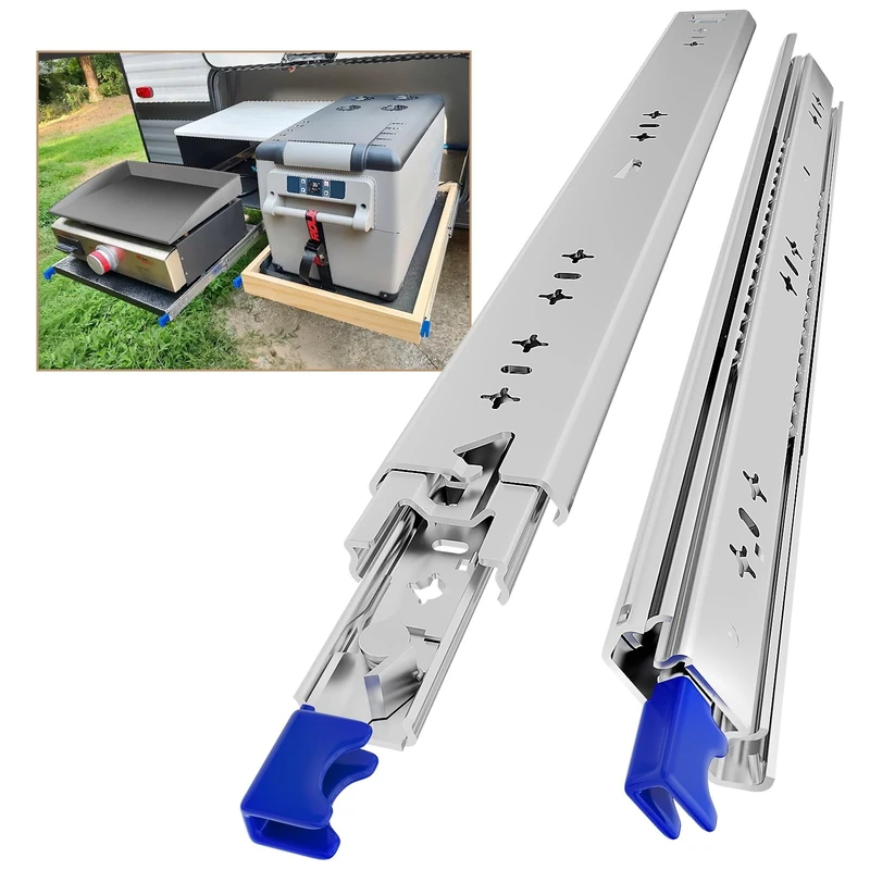AOLISHENG Heavy Duty Drawer Slides 500mm - 120kg Locking Side Mount Pair