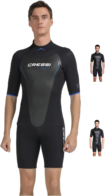 Cressi Men's Cressi Altum Man One piece shorty for Men in 3 mm double lined neoprene, Black Blue, Large 4 UK