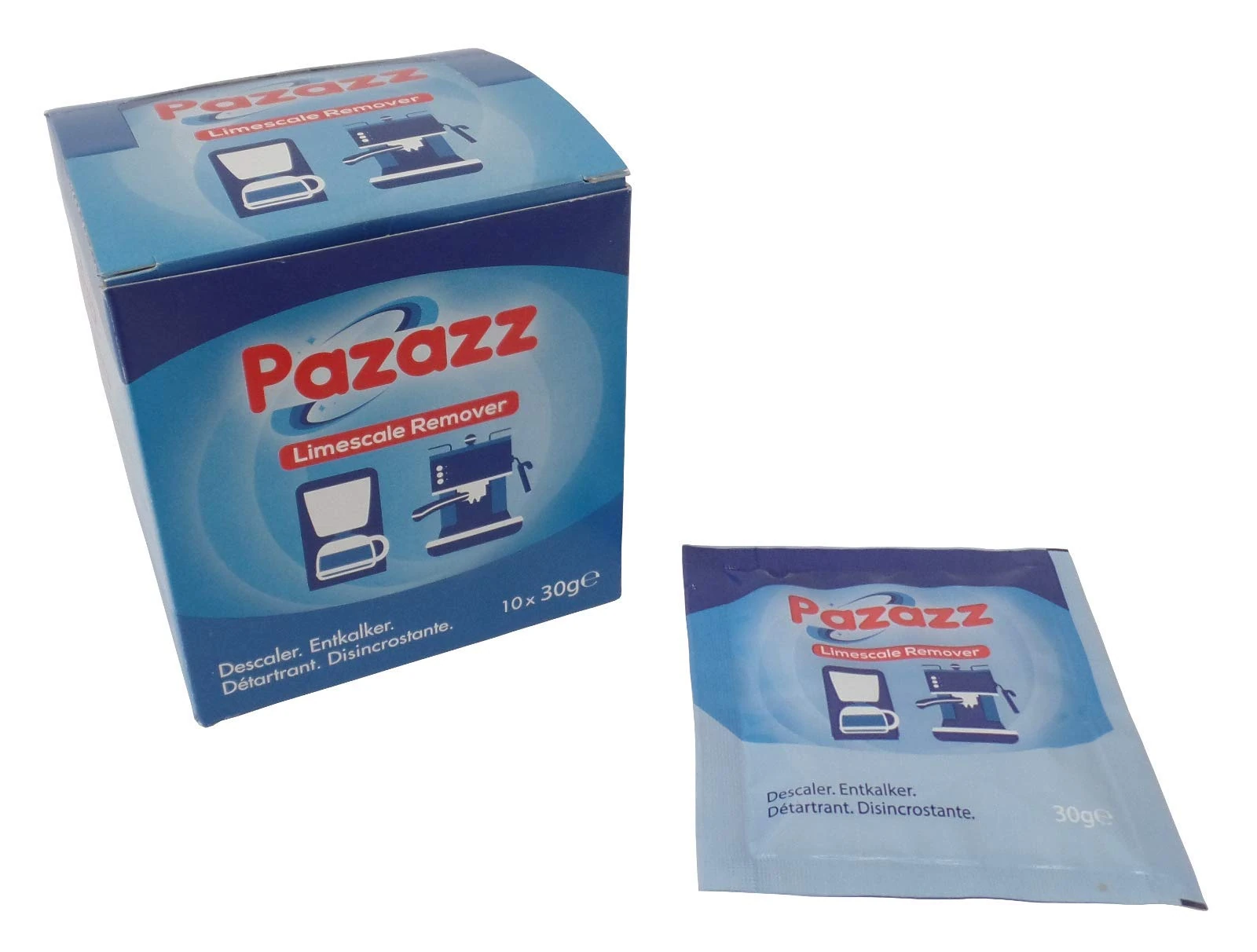 PAZAZZ Coffee Maker Descaler for Espresso Machine DELONGHI SAGE GAGGIA KRUPS DUALIT etc. - makes 5,000ml