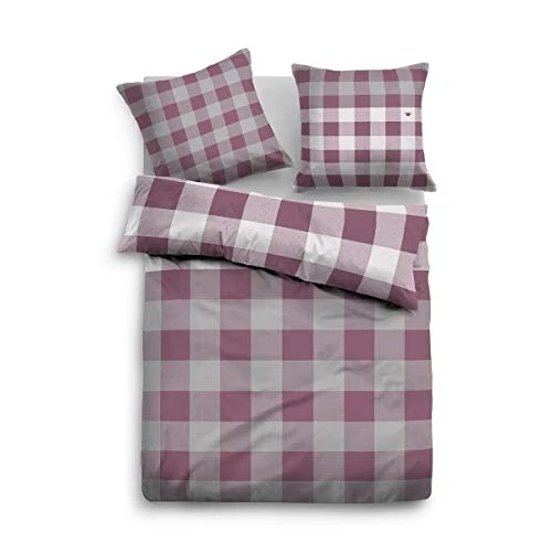 TOM TAILOR 0009866 Flannel Bed Linen Set with Pillowcase 1x 155 x 220 cm and 1x 80 x 80 cm Mauwe