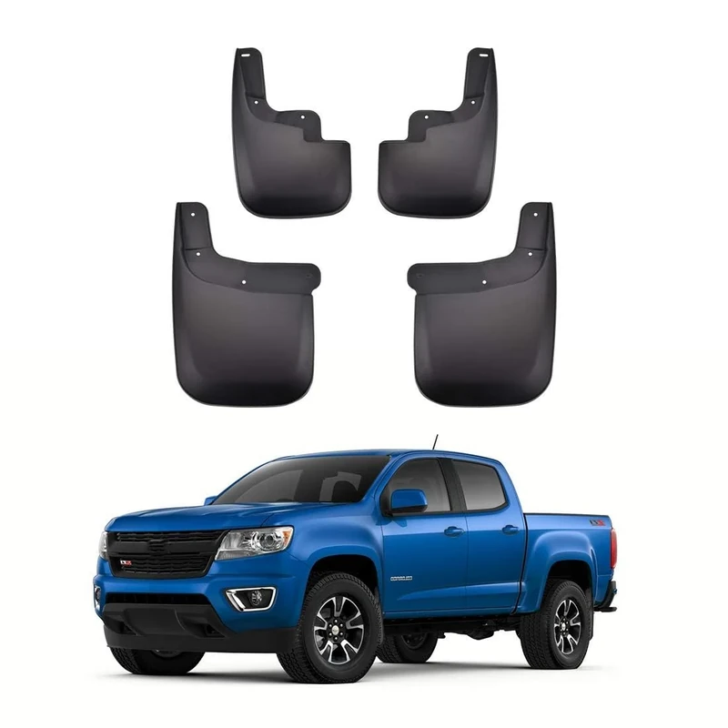 Tecoom Mud Flaps Splash Guards for Colorado GMC Canyon Without Flares 2015-2019 Front and Rear Black Set of 4