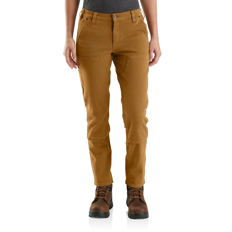 Carhartt, Women's, Rugged Flex® Relaxed Fit Twill Double-Front Work Pant, Carhartt® Brown, W12/REG