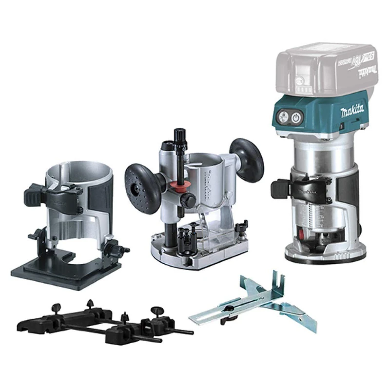 Makita DRT50ZJX9 Multi-Function Router 18V Lxt 8mm + Adapt, Rail, Multicoloured