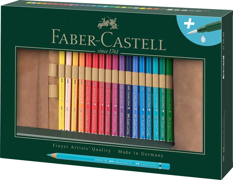 Faber-Castell Art & Graphic Albrecht Dürer Watercolour Pencil, Multicoloured, Roll of 31, for Art, Craft, Drawing, Sketching, Home, School, University, Colouring