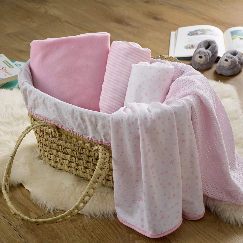 Clair de Lune My First Sleep Moses Gift Basket - Pink
