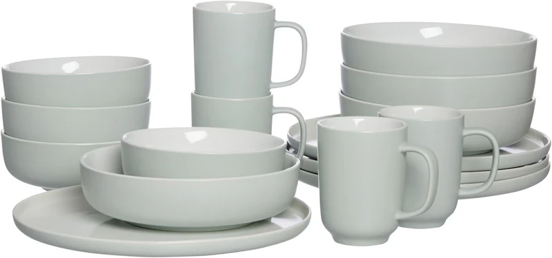 Ritzenhoff & Breker Jasper Dinner Set 16 Pieces Mint Stoneware Plates Bowls and Cups for 4 People
