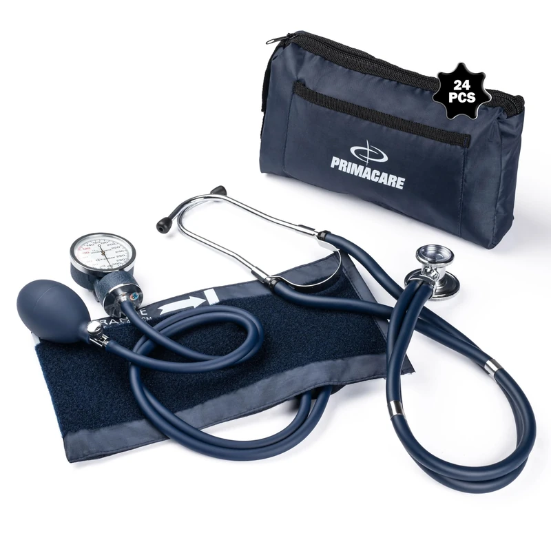 Primacare CSDS-9181-BL Professional Blood Pressure Kit with Aneroid Sphygmomanometer and Sprague Rappaport Stethoscope, Blue, Pack of 24