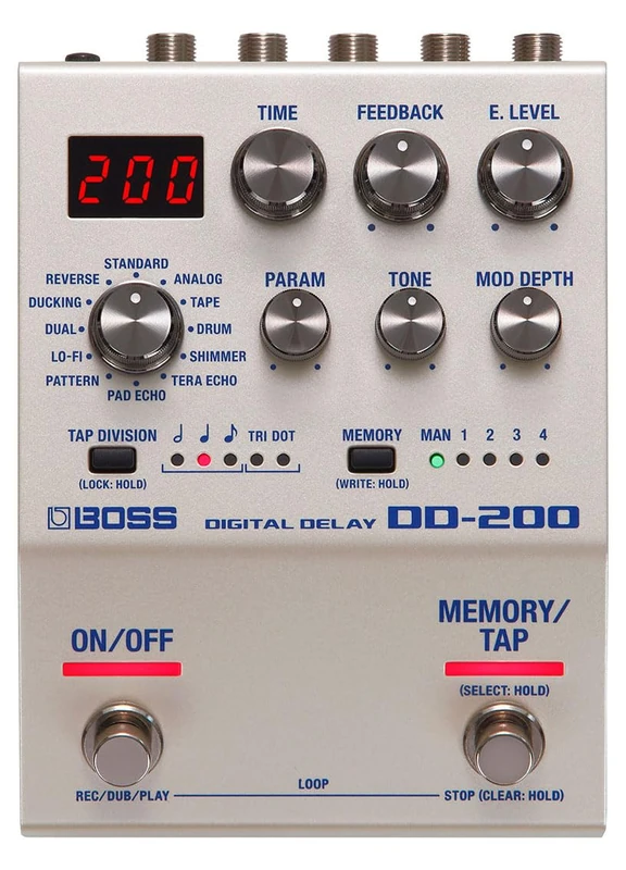 BOSS DD-200 Digital Delay Pedal, Fast, Easy Operation with Hands-On Controls