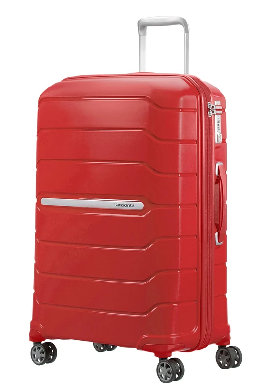 Samsonite Flux - Spinner M, Expandable Suitcase, 68 cm, 75/85 L, Red (Red)
