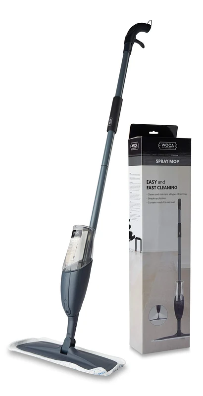 WOCA Spray Mop - Professional Cotton and Microfiber Mop for Hardwood Laminate and Tile Floor Cleaning, Stainless Steel Handle. Easy Cleaning Even in Hard-to-Reach Areas Always ensures a Great Result - Image 1