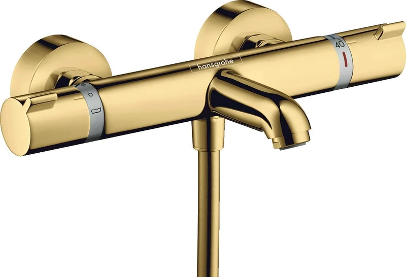 Hansgrohe Ecostat Thermostatic bath mixer Comfort for exposed installation, polished gold-optic, 13114990