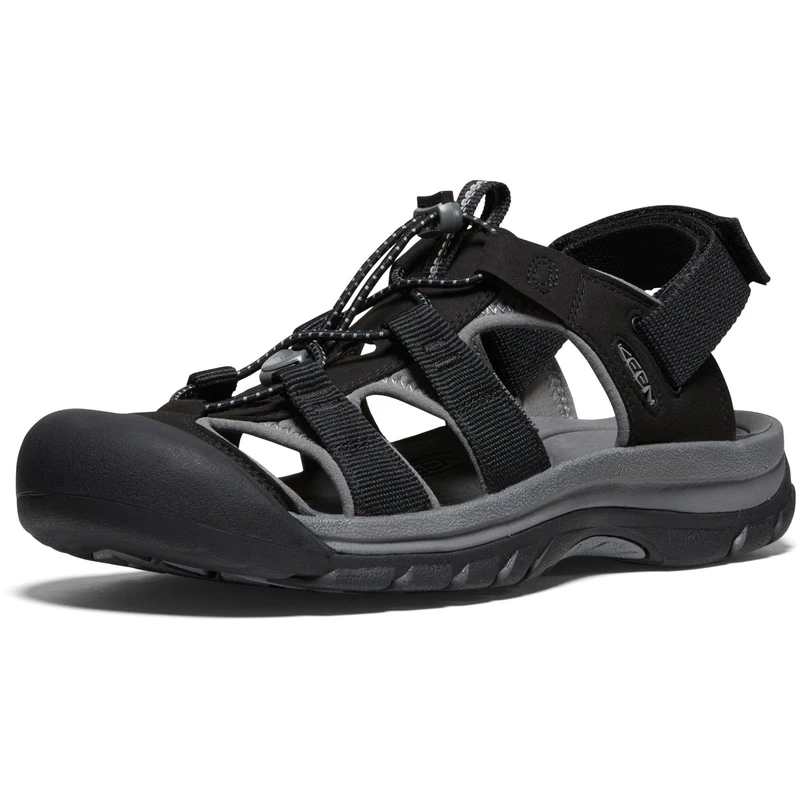 KEEN Men's Rapid H2 Closed Toe Water Sandals, Black/Steel Grey, 10.5
