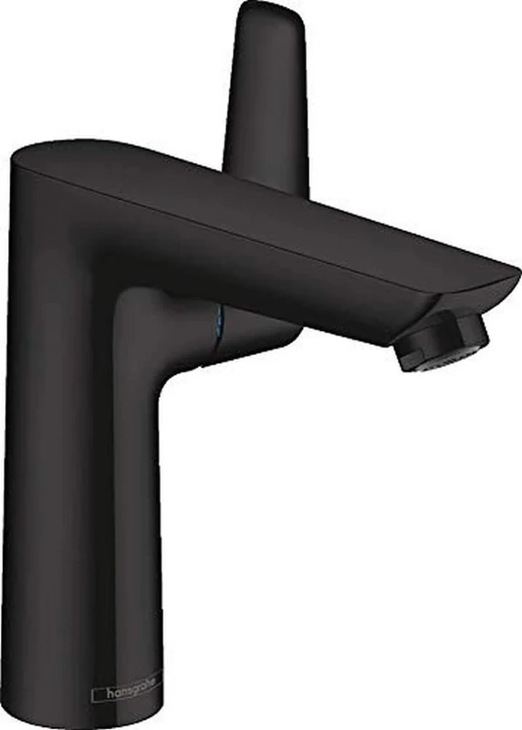 hansgrohe 71754670 Talis E 150 Single-Lever Washbasin Mixer Tap with Pop-Up Waste Fitting Matte Black, spout Height 150 mm