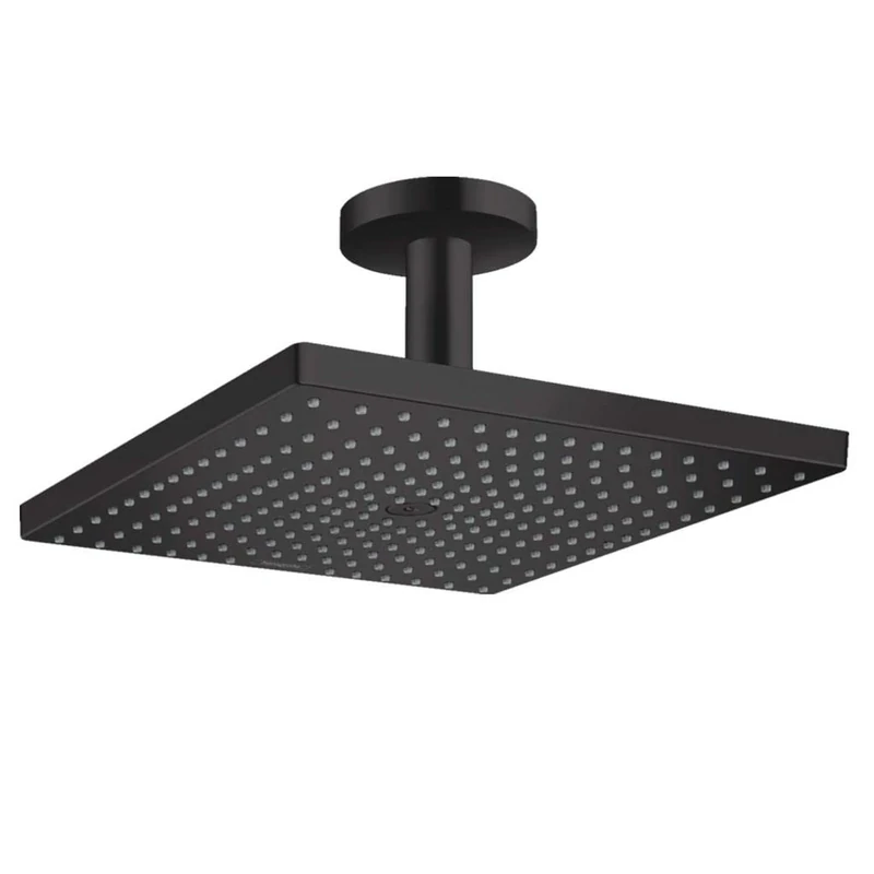 hansgrohe 26250670 Raindance E Shower Head 300 1 Jet Type with Ceiling Connection Matt Black, 300x300 mm (Deckenanschluss)