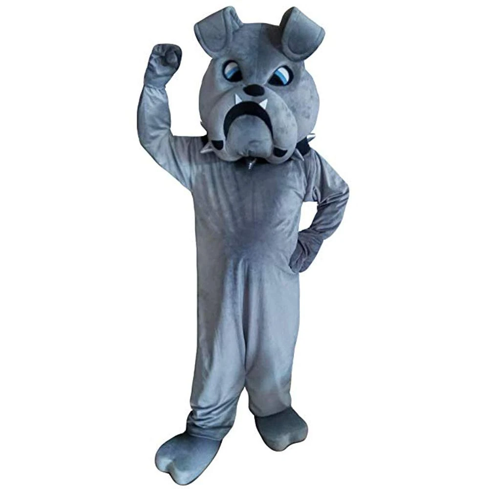 Krister Grey Bulldog Dog Mascot Costume Adult Halloween Costume