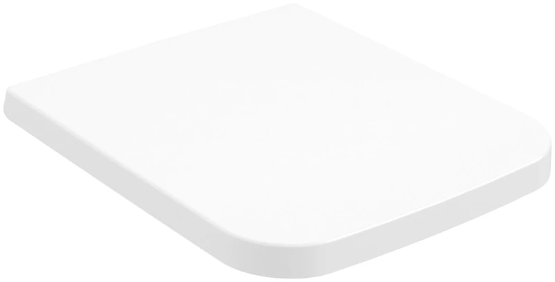 Villeroy & Boch Finion Toilet Seat with Soft-Close Mechanism, Removable Toilet Seat Made of Shatterproof Duroplast, Toilet Lid Original Replacement Part, Rectangular, Stone White, Matt