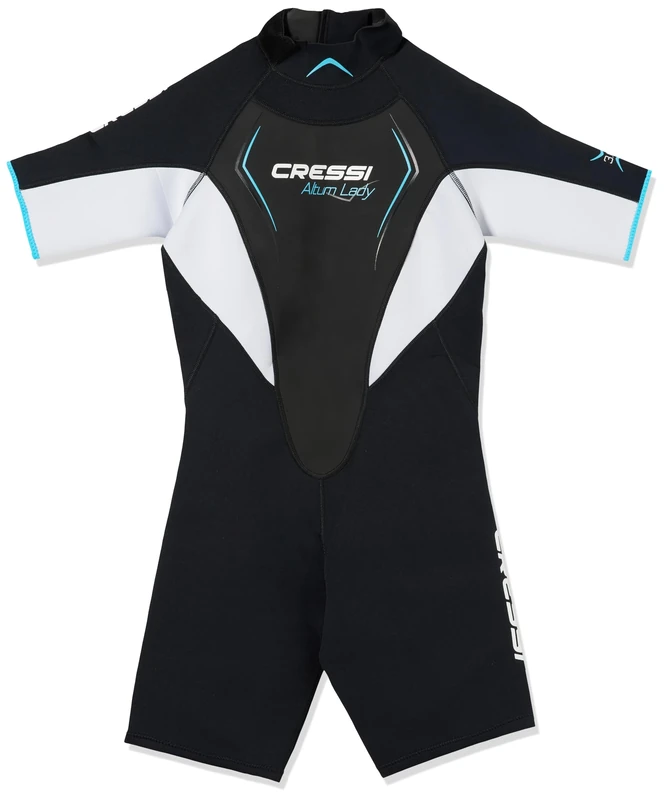 Cressi Women's Altum 3mm Wetsuit One piece shorty for Lady in 3 mm double lined neoprene, Black Pink, L UK