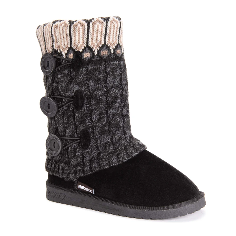 MUK LUKS Women's Cheryl Boots Fashion, Ebony, 5 UK