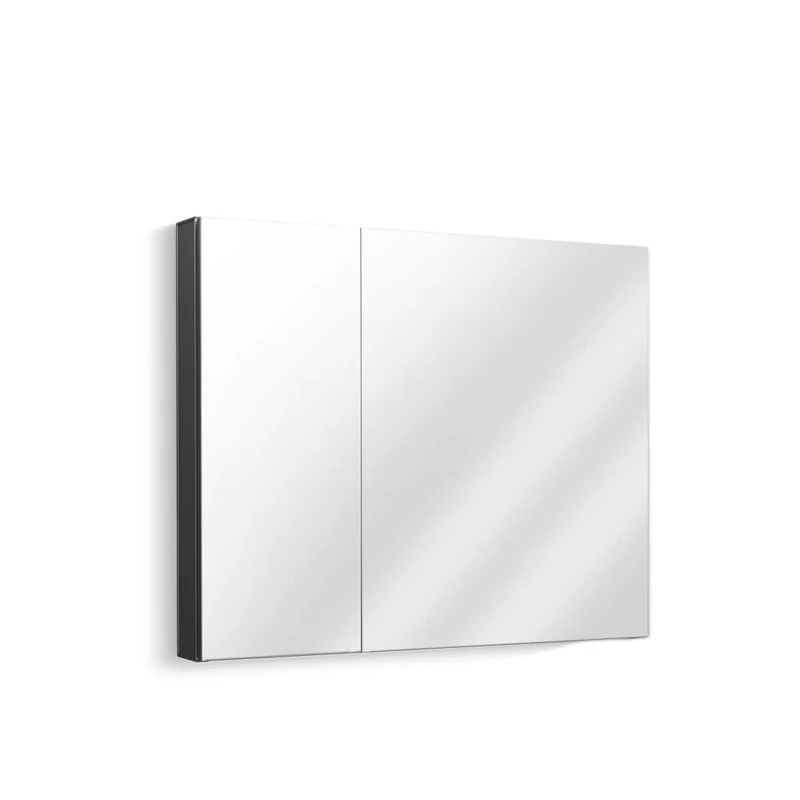 KOHLER 81146-DA1 Maxstow, Bathroom Medicine Cabinet, Slow-Close Mirrored Door and Interior, Surface or Recessed Installation, Dark Anodized Aluminum, 30" x 24" - Image 1