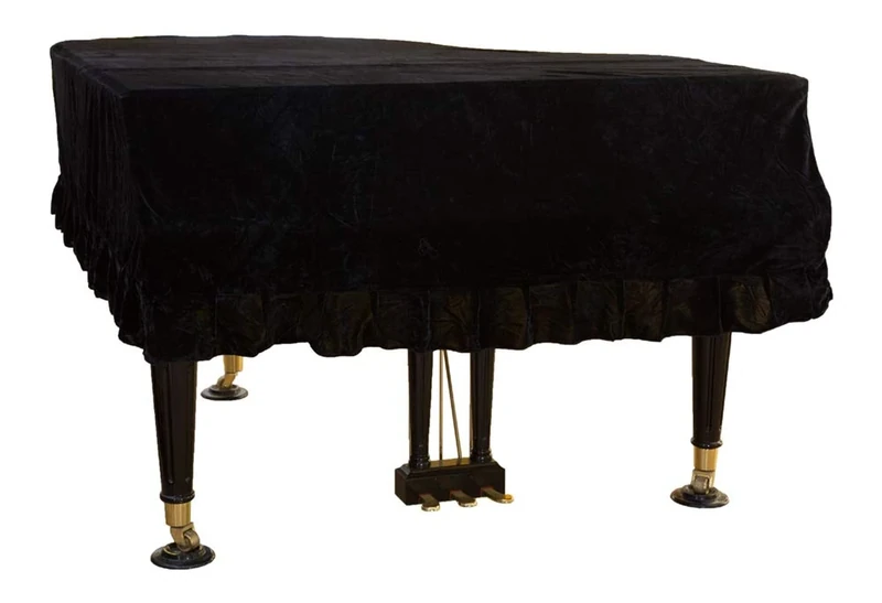 Mitef Classic Pleuche Universal Grand Piano Cover Decorative Piano Cover (165cm/64.9inches, black)