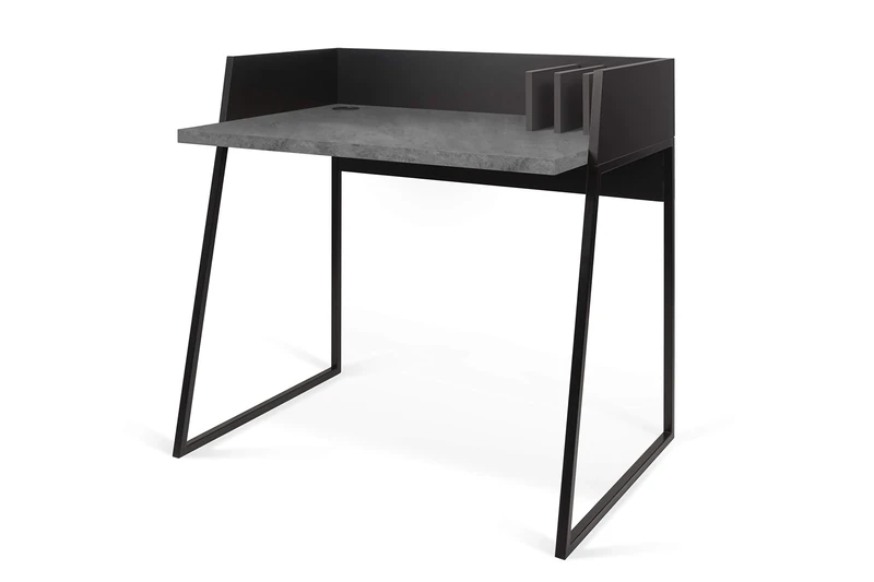Symbiosis Volga Desk, Black and Concrete Effect, 90x60x88 cm
