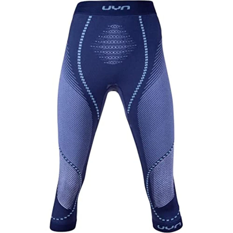 UYN Women's Multisport Ambityon Three Quarter Thermal Compression Trousers, Deep Blue/White/Light Blue, XS UK