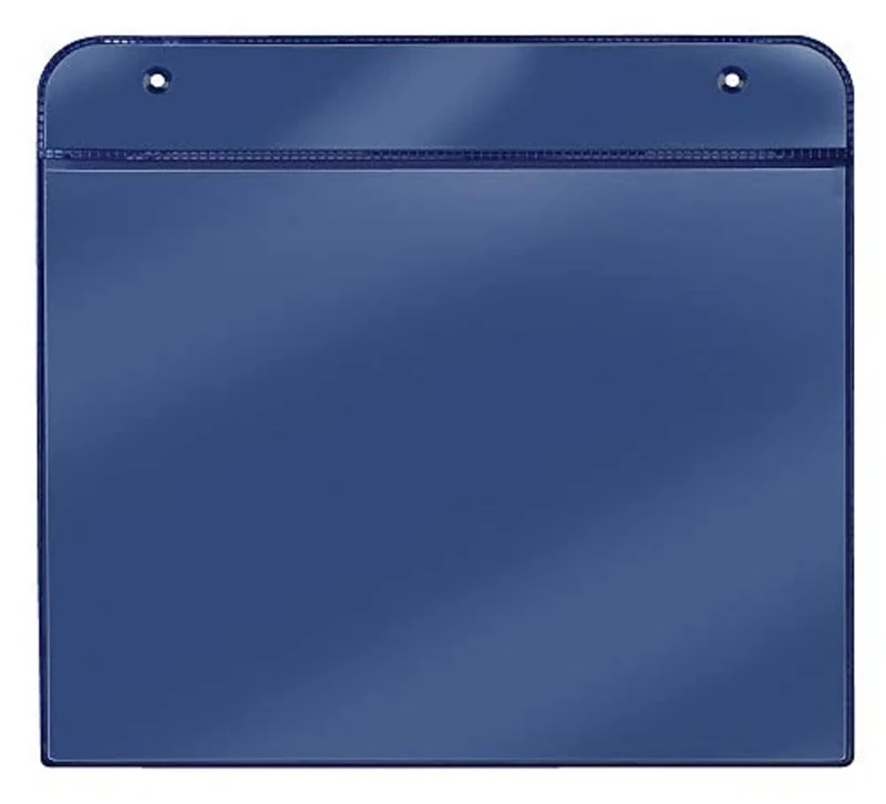 VELOFLEX 3805500 Magnetic Pockets DIN A5 Landscape Format with Magnetic Strip on The Back PVC Blue Pack of 20