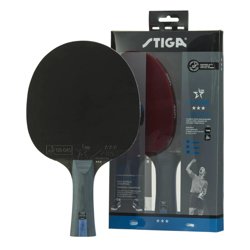 STIGA Future 3-Star Table Tennis Bat with WRB Technology - Professional Quality - Designed for Offensive Players - Enhanced Control, Spin, and Speed, Red / Black