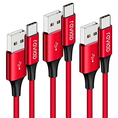 USB C Cable, RAVIAD [3-Pack 0.3M+1M+2M]