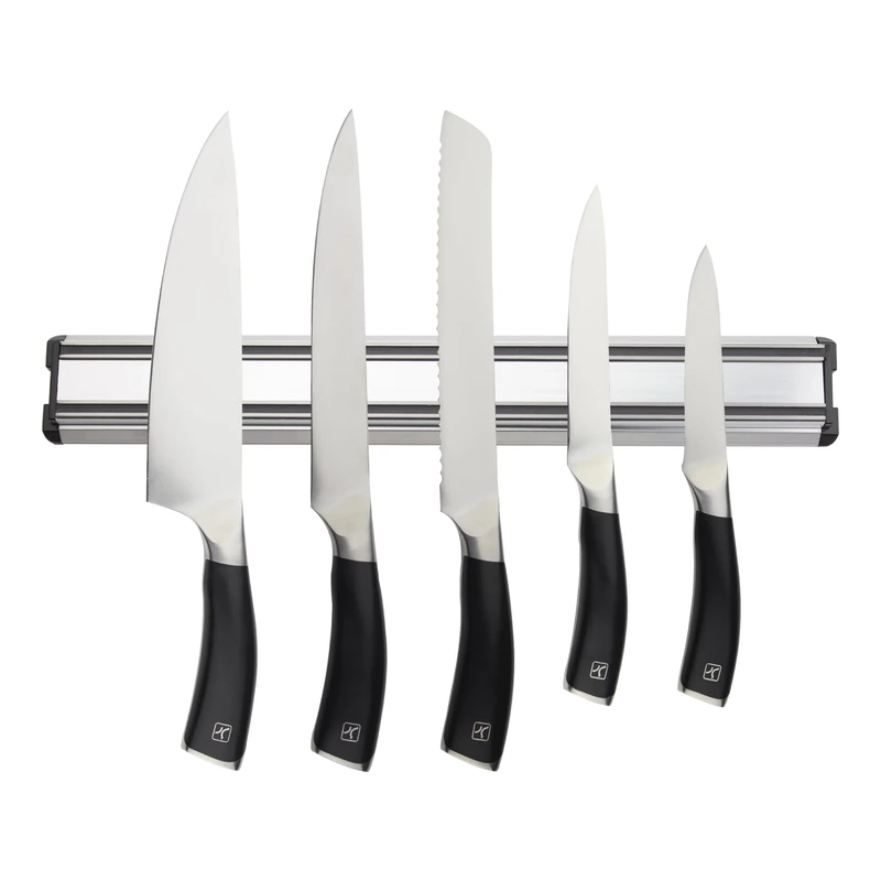 Rockingham Forge Equilibrium 6 Piece Magnetic Knife Holder Rack Set, Stainless Steel