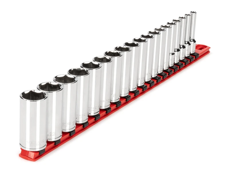 TEKTON 3/8 Inch Drive Deep 6-Point Socket Set, 19-Piece (6-24 mm) | SHD91114