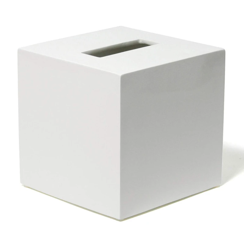 Jonathan Adler Tissue Box Cover, Resin, White, One Size