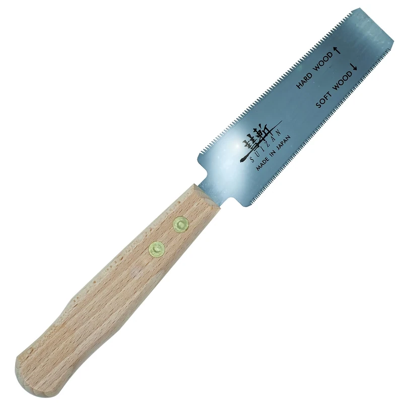 SUIZAN Flush Cut Saw 120mm - Professional Japanese Pullsaw Ryoba Double Edge Handsaw Woodworking Tools - Image 1