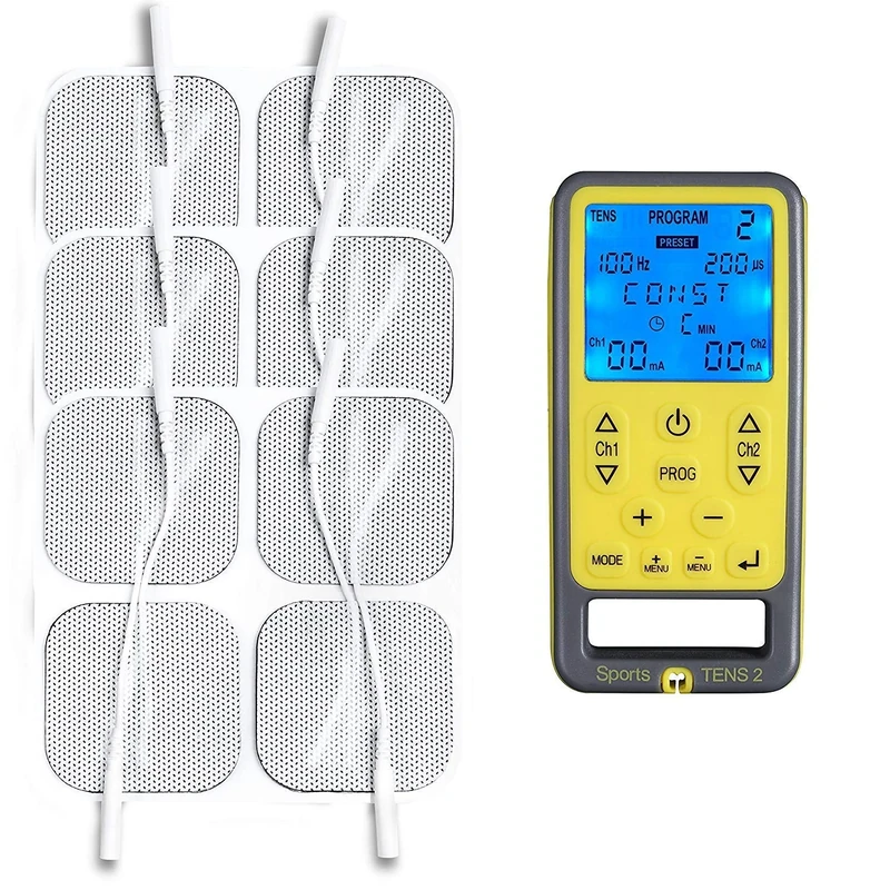 TensCare Sports Tens + 1 Pack of 12 Electrode Pads- TENS + EMS Muscle Stimulator in one unit, 55 programs including Pain Relieve, Muscle Toning and Massage, Dual Channel, for Professional and Home Use