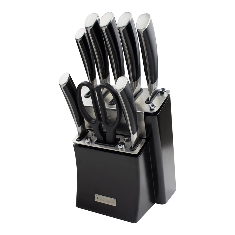 Rockingham Forge Equilibrium 9-Piece Kitchen Knife Block Set, Professional Stainless Steel Chefs Knives Selection