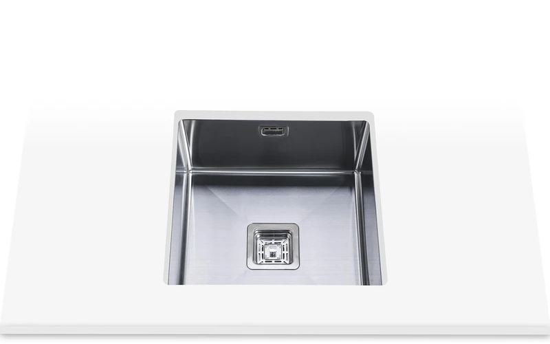 Edesa 950270027 Under Top | Makalu BE Model 40 x 40 1C R-10 | 1 Square Bucket | Kitchen Sink 20 cm Depth | Width 50 cm | Stainless Steel Finish